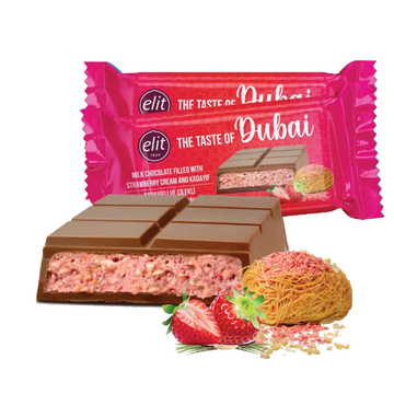 Elit Dubai Chocolate Crispy Strawberry Cream & Kadayif (Dubai) 90g - Choc Voyage